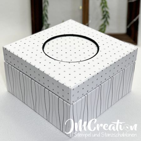 Box quadratisch mit Einsatz - Graupappezuschnitte zum Workshop